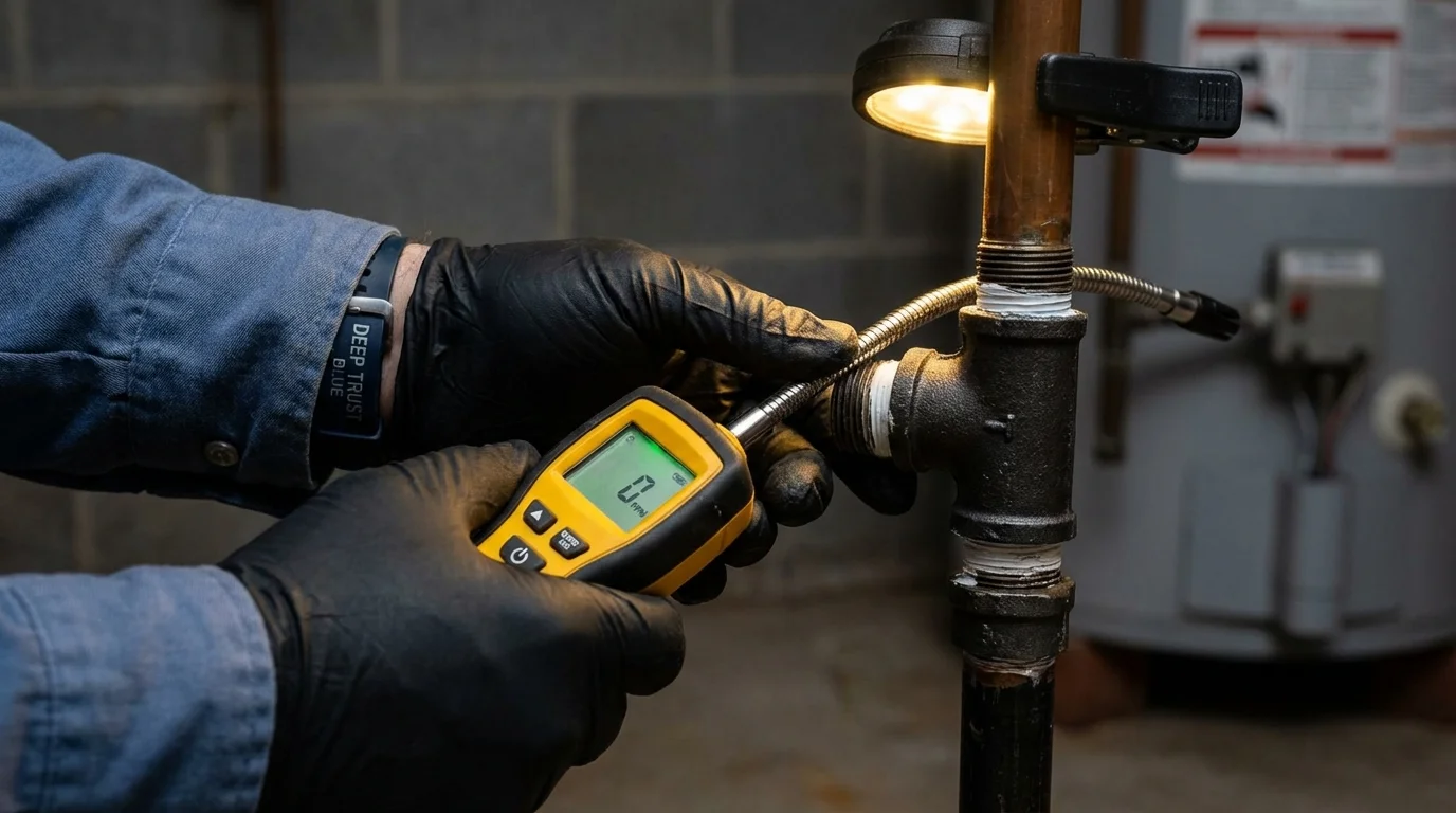 Gas leak detection with electronic sniffer by Johns Plumbing LLC in Friona